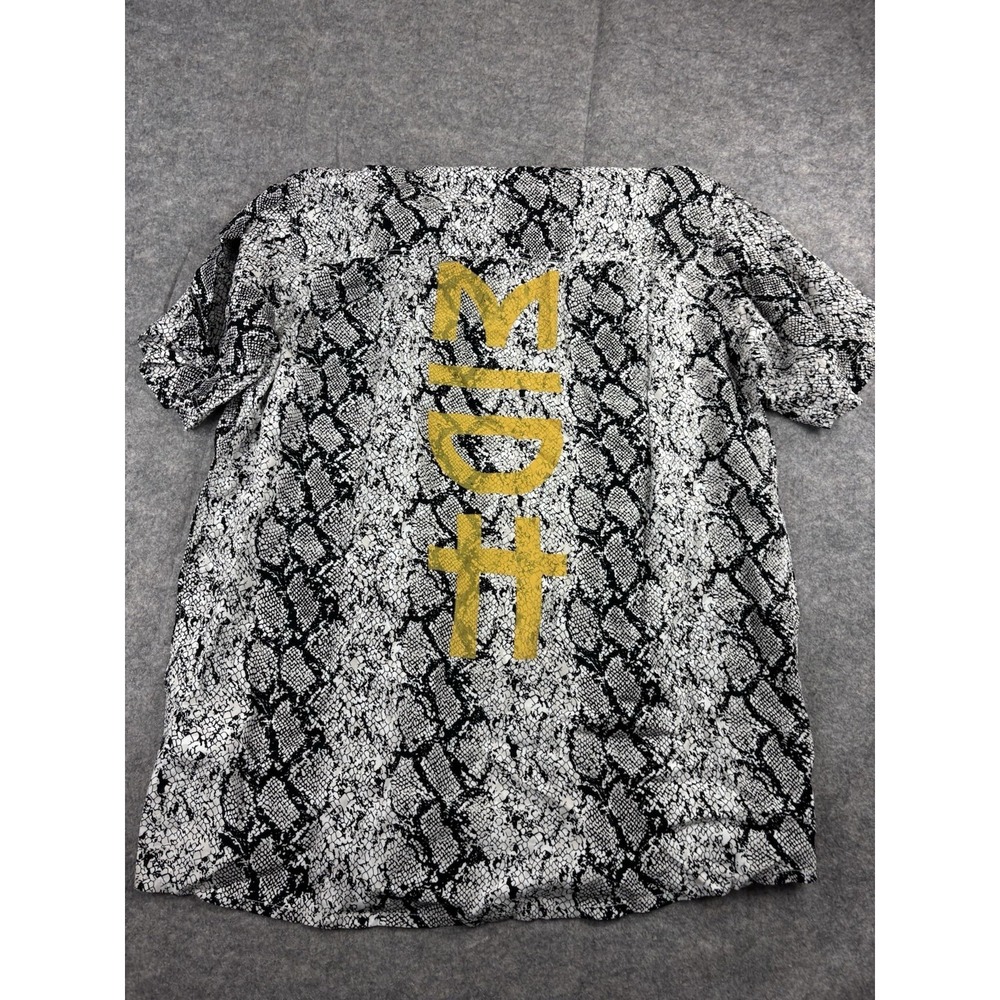ONE TEASPOON Women's‎ XS MIDH Snakeskin Print Short Sleeve Shirt Button Down NWT